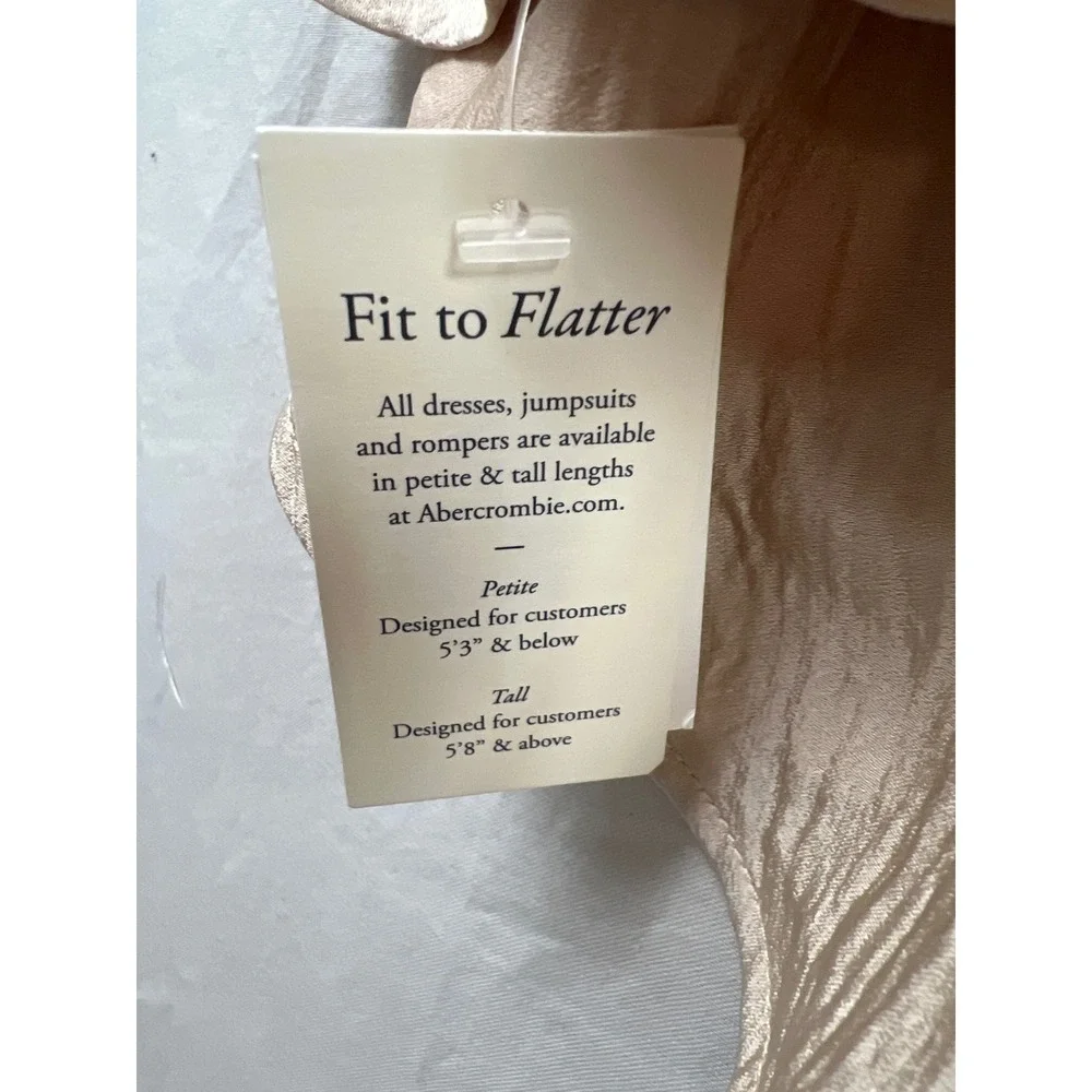 Abercrombie & Fitch Maxi Dress Women LP Champagne Crinkle Satin Asymmetric Lined